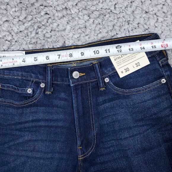 Abercrombie Athletic Slim Jeans Dark Wash Blue Stretch Denim Men's Size 30 x 32 - Picture 8 of 10